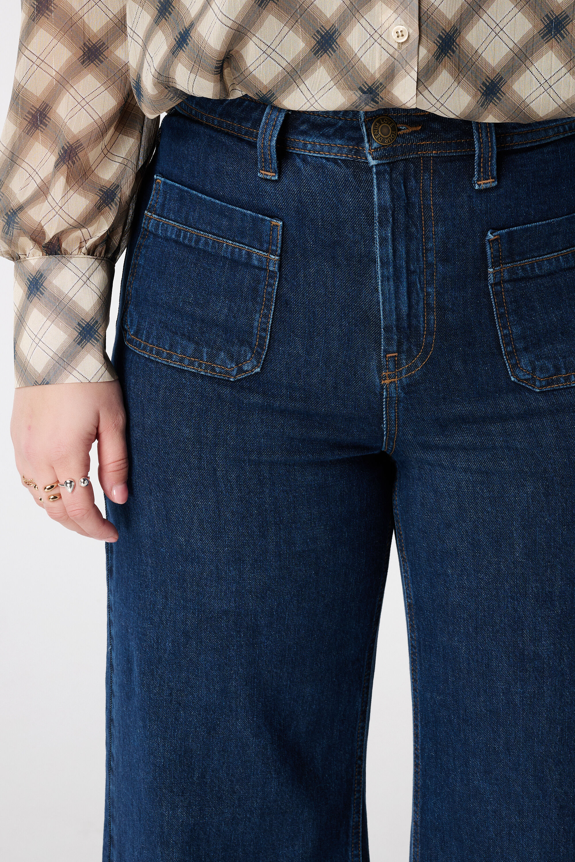 Wide leg jeans met steekzakken image number 4