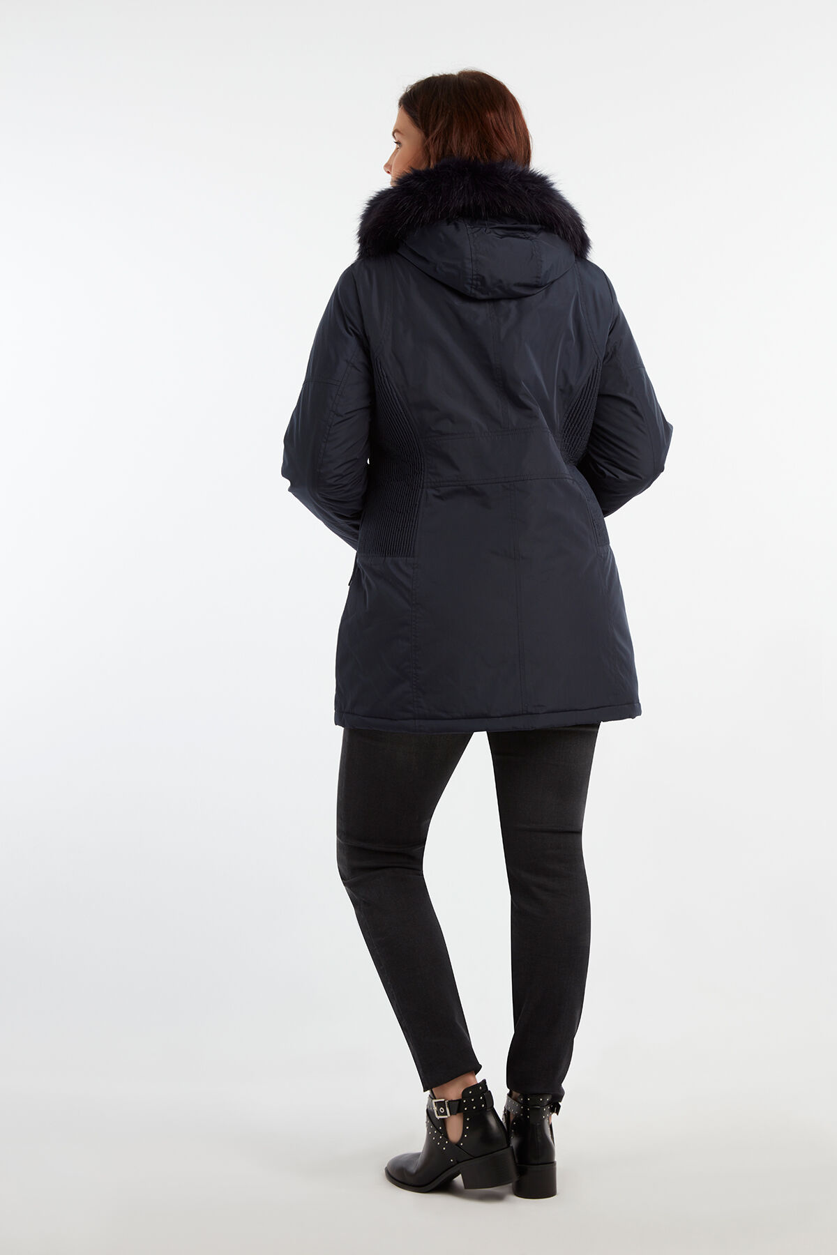 Parka met imitatiebontkraag image number 4