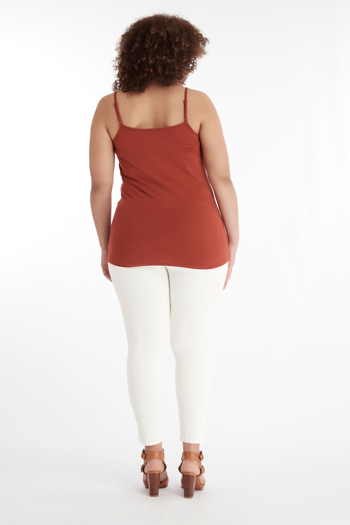 Katoenen top met spaghettibandjes image number 4