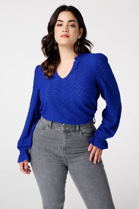 Top met broderie-details  Top met broderie-details