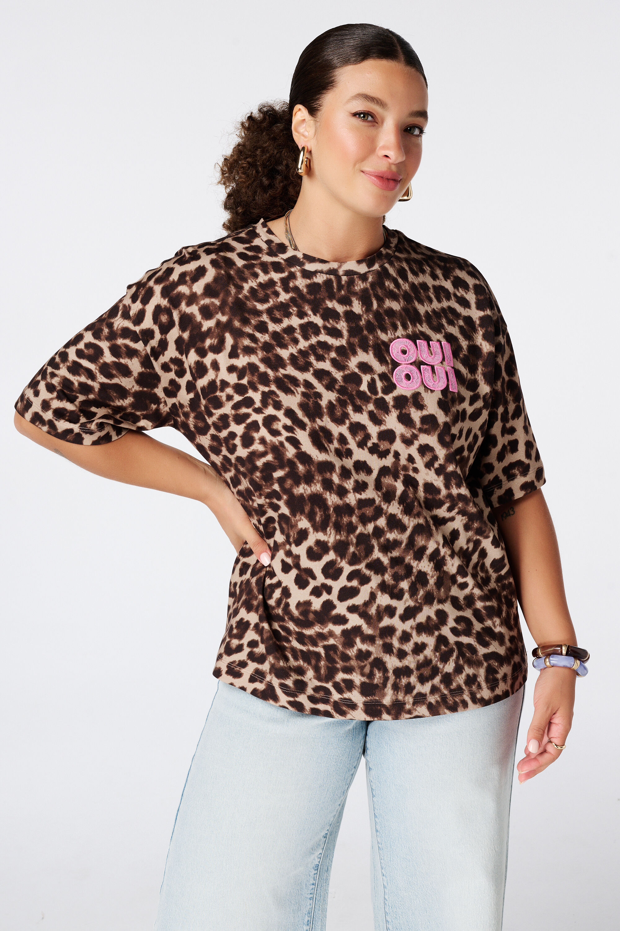 T-shirt met animal print