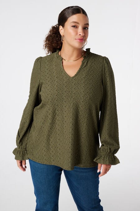 Top met broderie-details  Top met broderie-details
