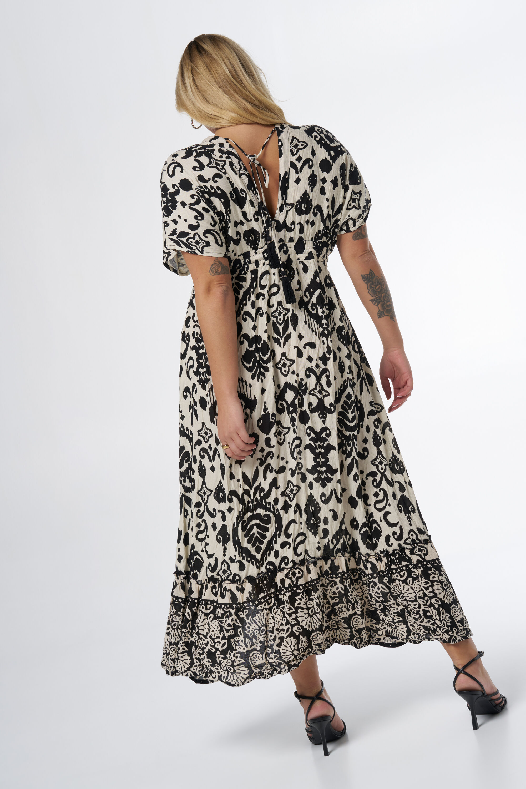 Maxi jurk met V-hals image number 3