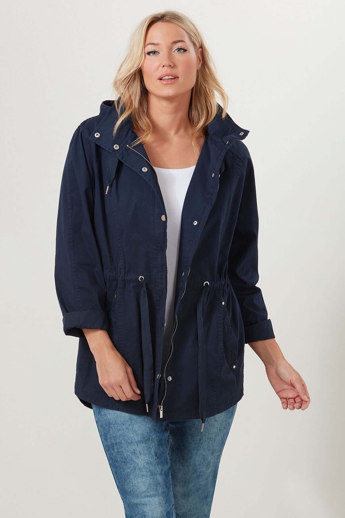 Ongevoerde parka met tekstprint image number 3