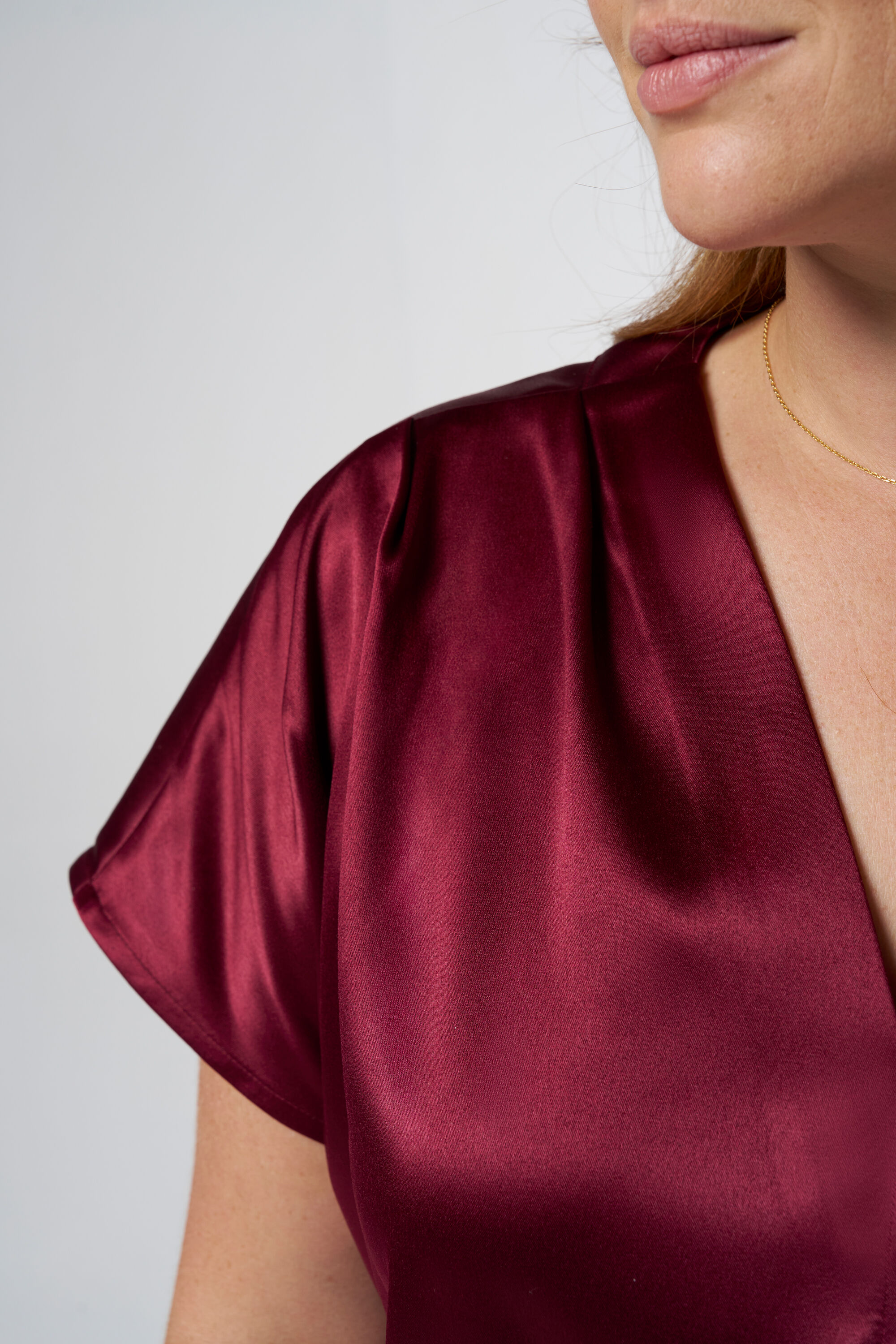 Blouse met satijnen look image number 4