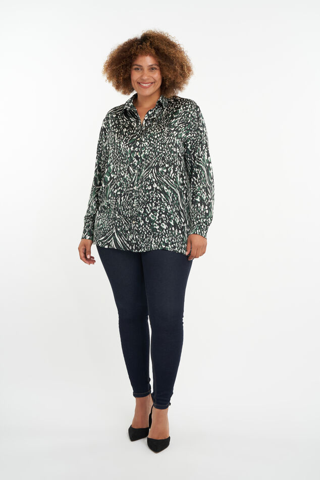 Satijnen blouse met print image number 5