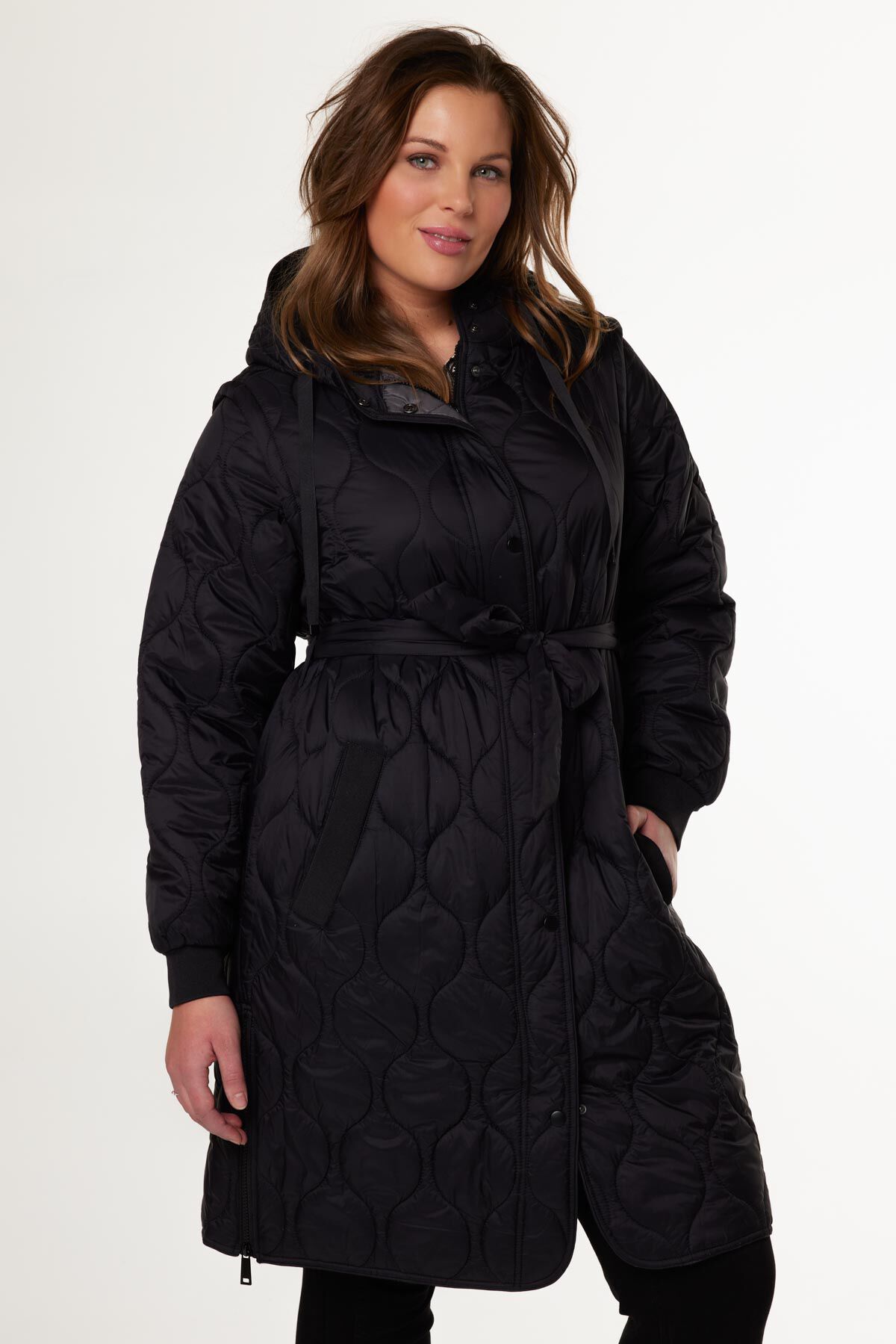 Gewatteerde jas met afritsbare mouwen image number 5