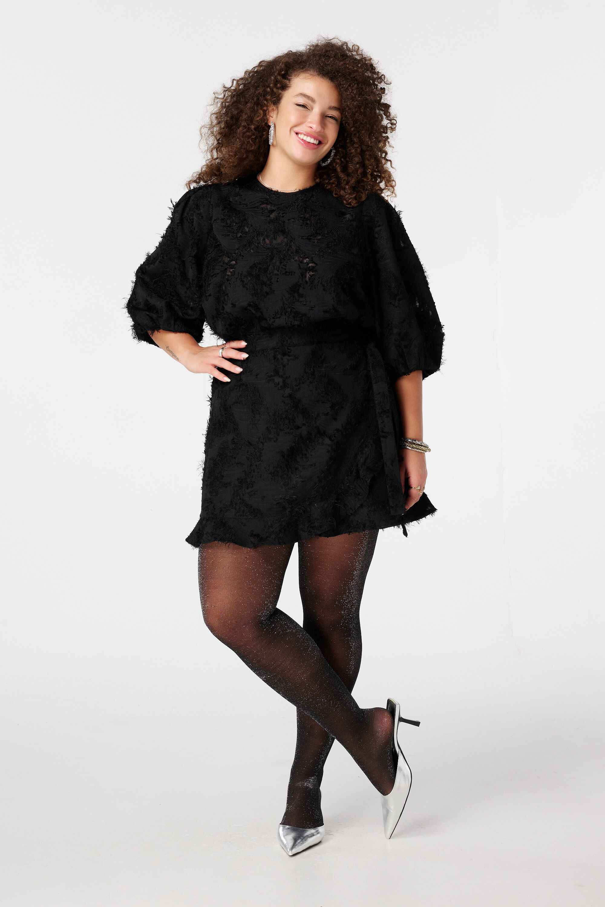 Blouse met korte pofmouw image number 5