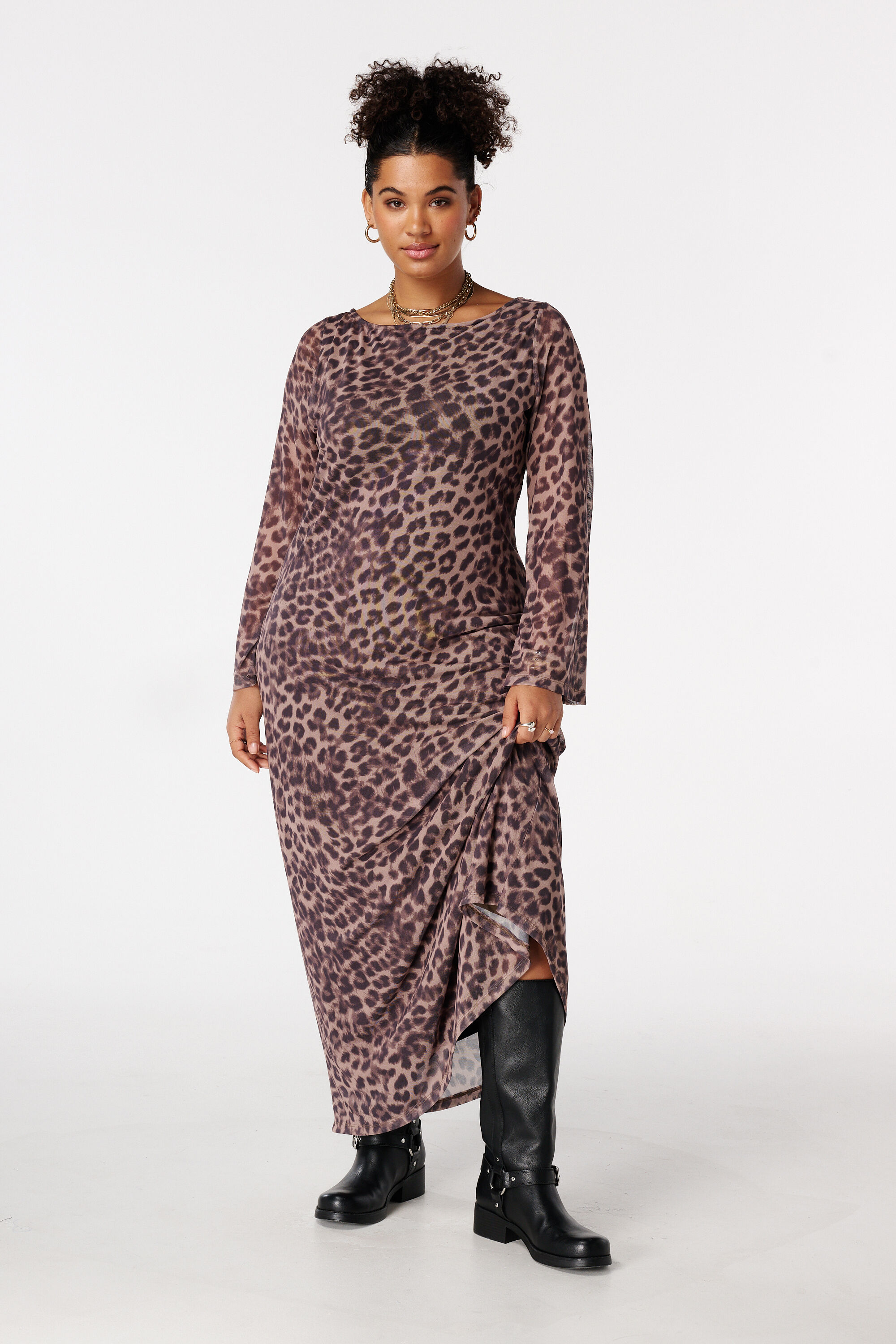 Maxi jurk van mesh