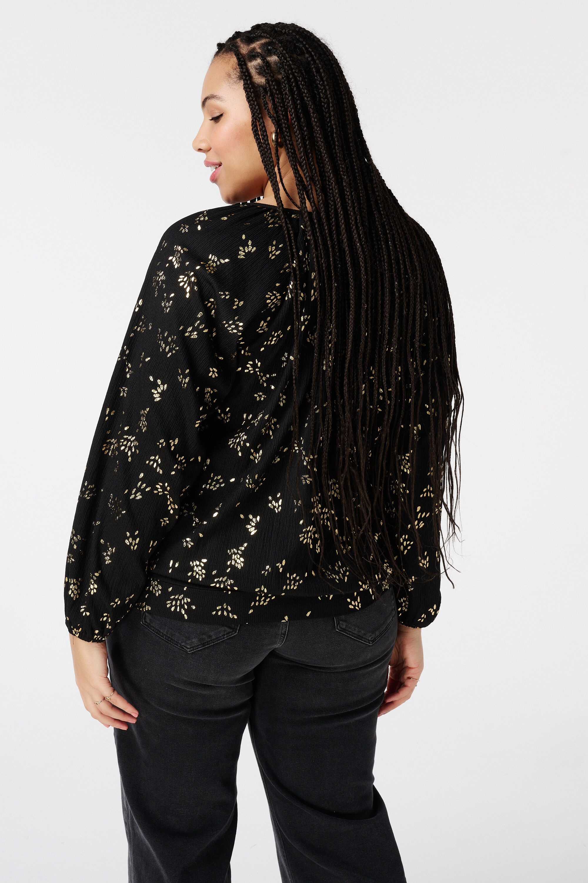 Top met metallic details image number 3