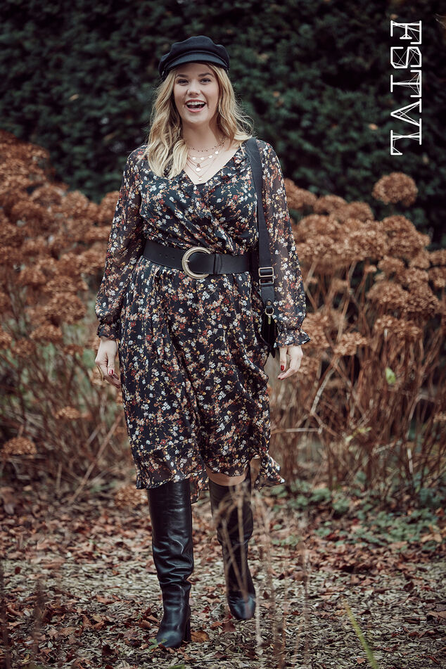 Jurk met overslag en bloemenprint image number 0