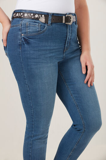 Riem met embroidery en metalen detail