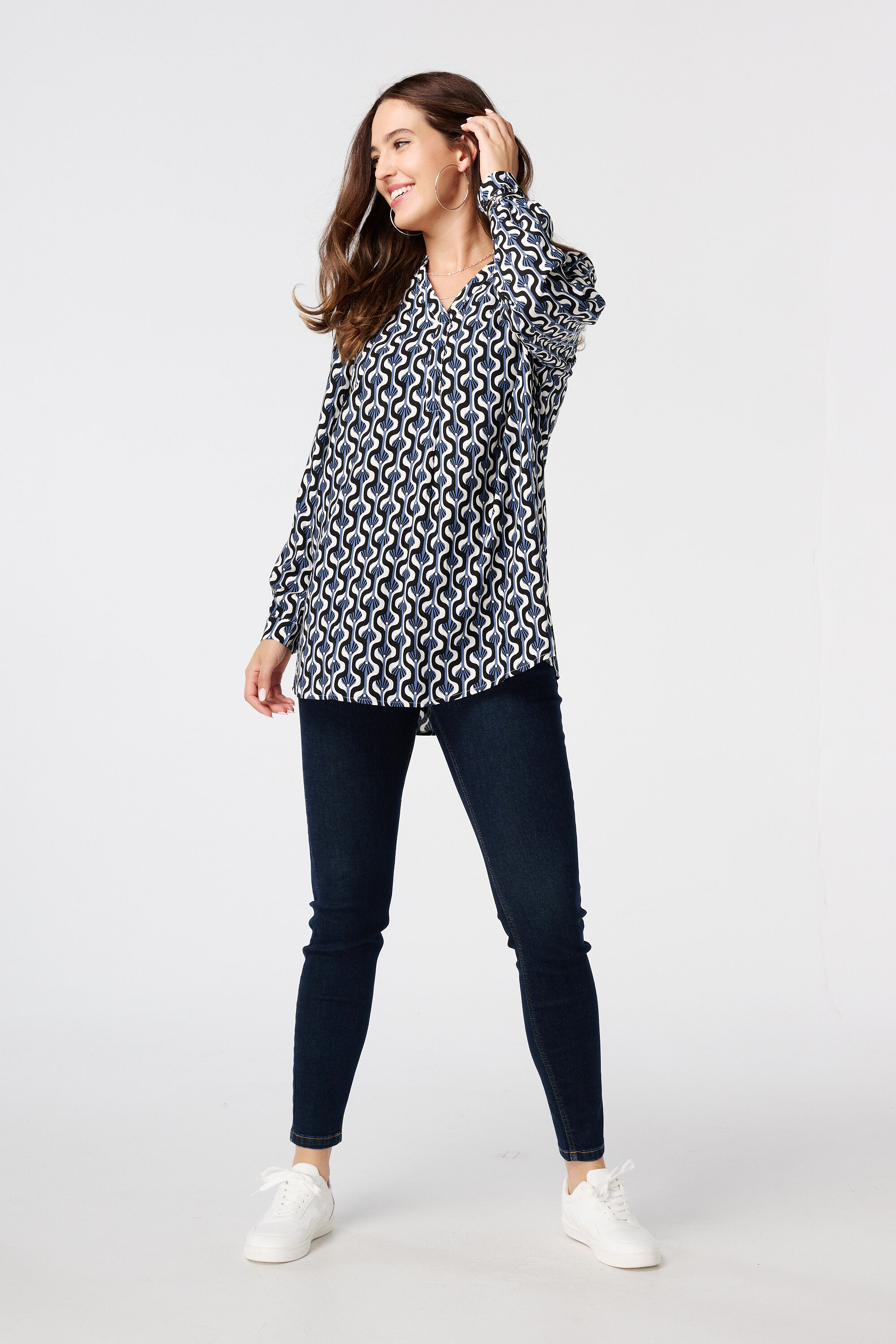 Oversized blouse met print image number 5