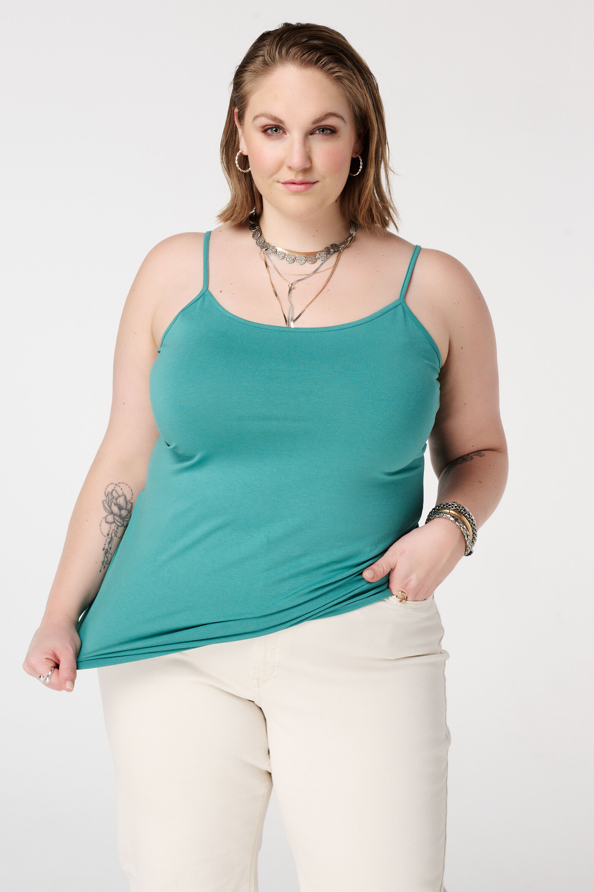 Spaghetti top met stretch