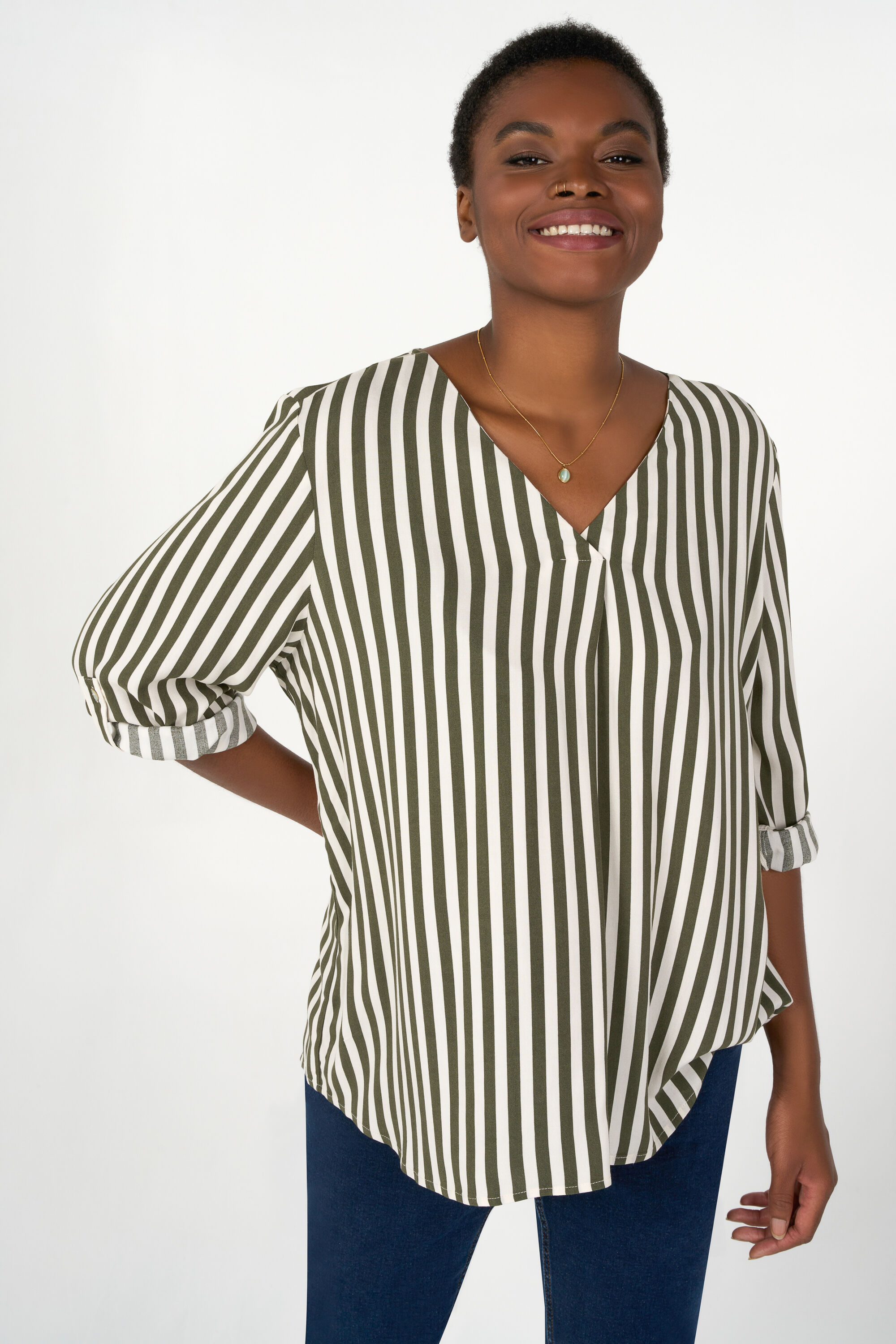 Blouse v hals dames top