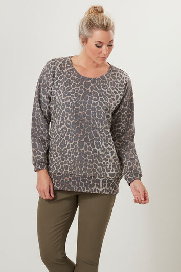 Sweater met all-over print