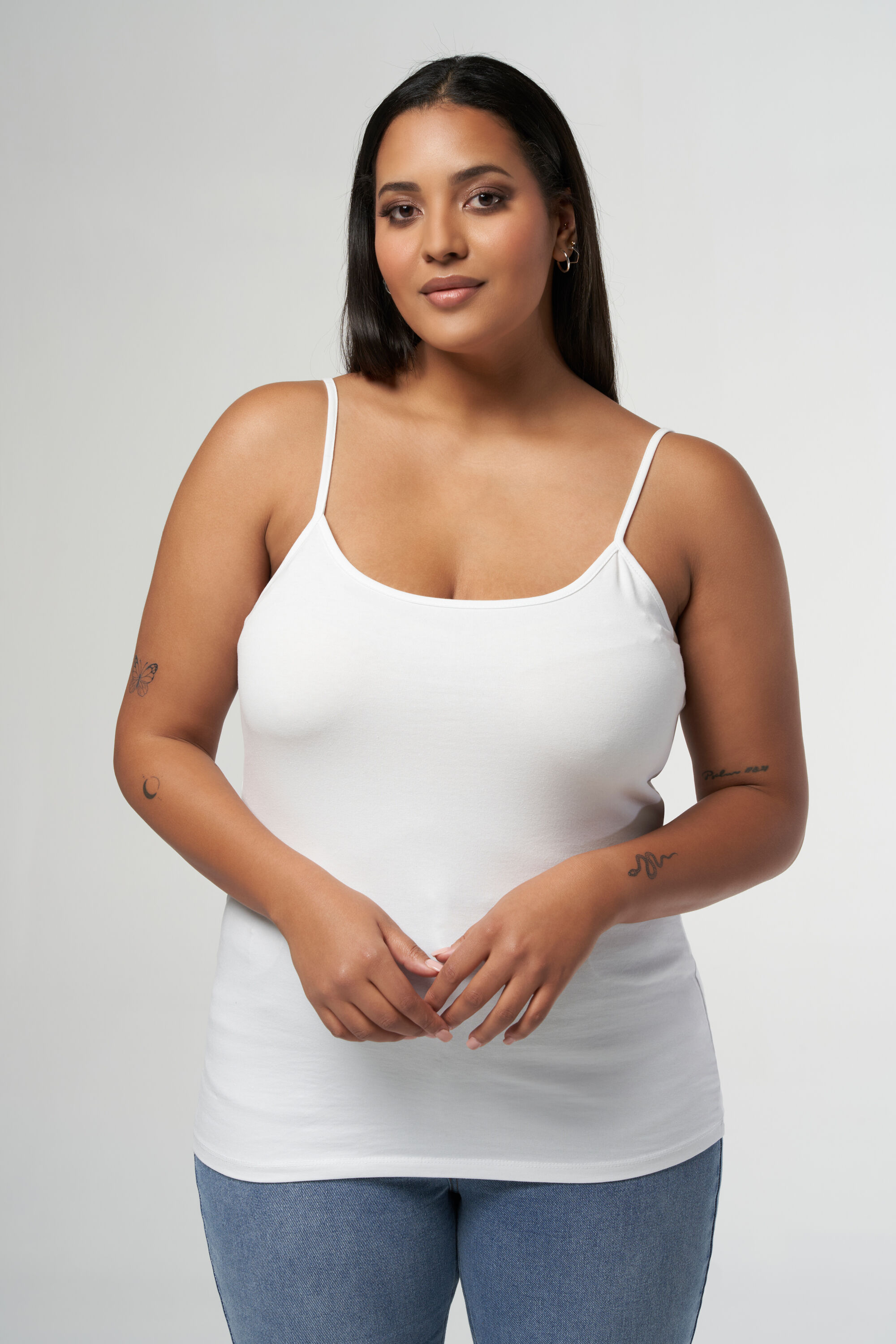 Katoenen top met spaghettibandjes