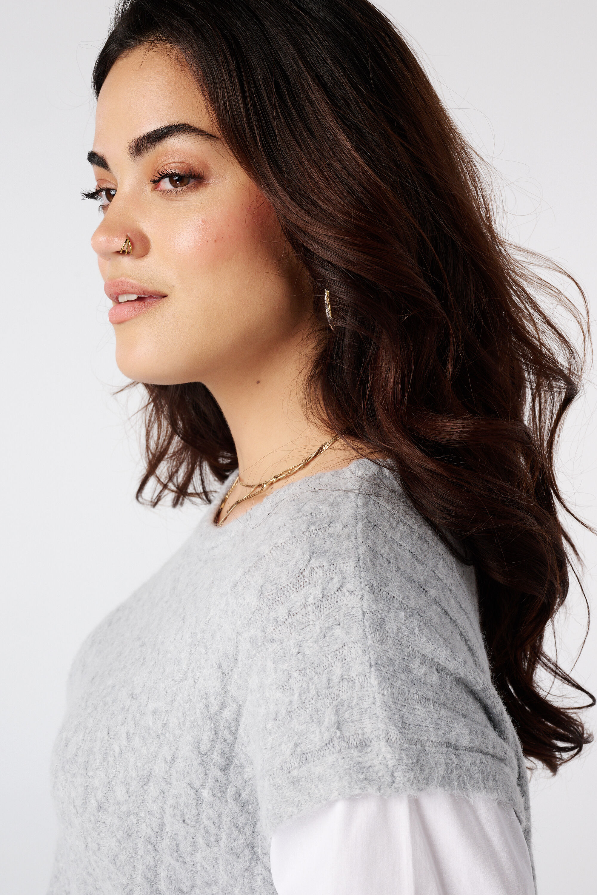 Trui met contrasterende blouse mouwen image number 4