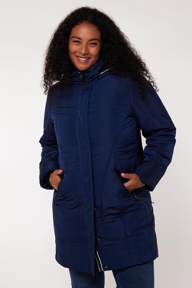 Gewatteerde jas met capuchon image number 0