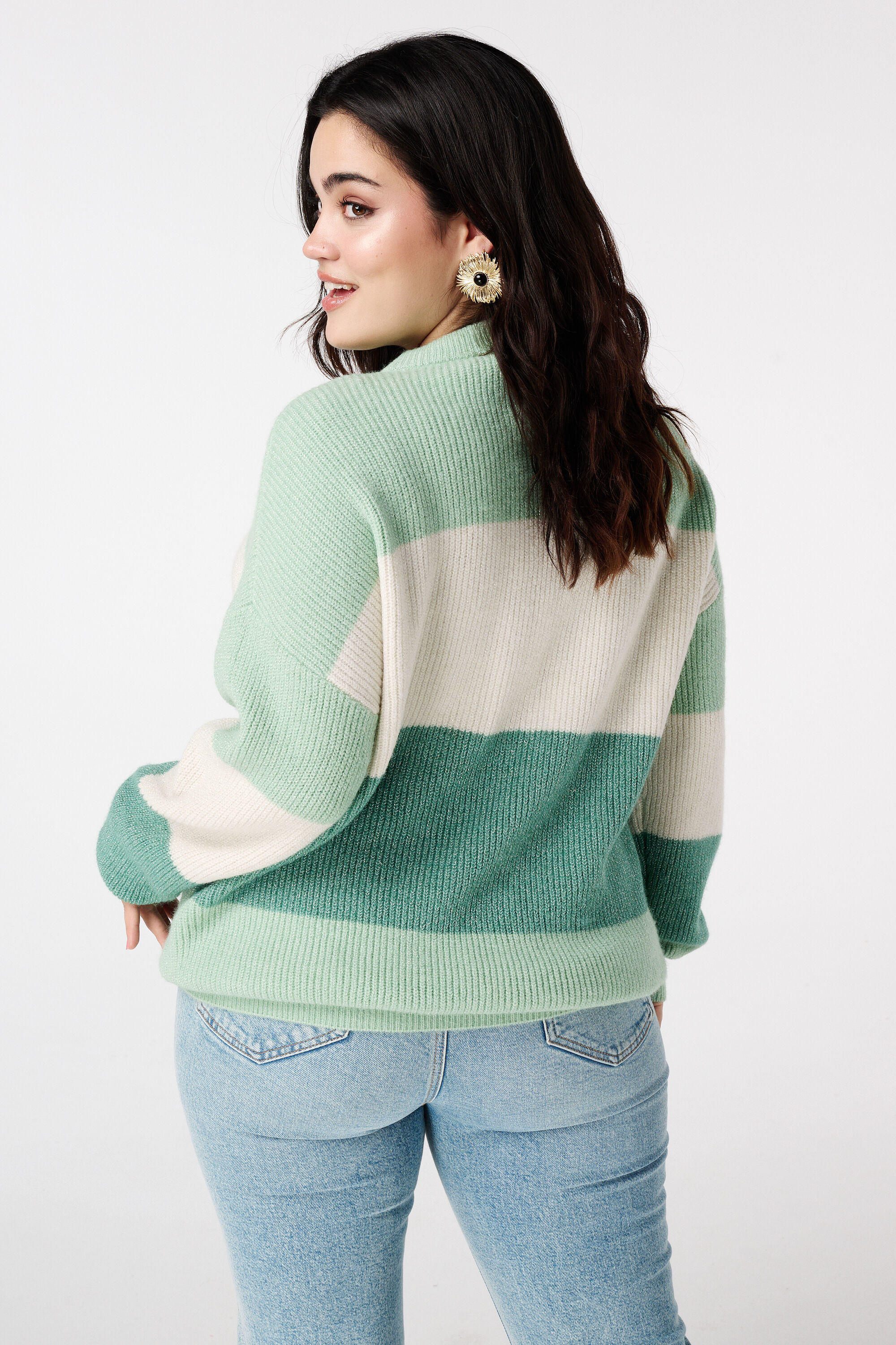 Gebreide trui met ballonmouwen image number 3