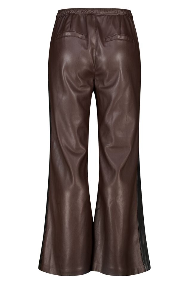 Wide leg broek met zijstreep van PU image number 2