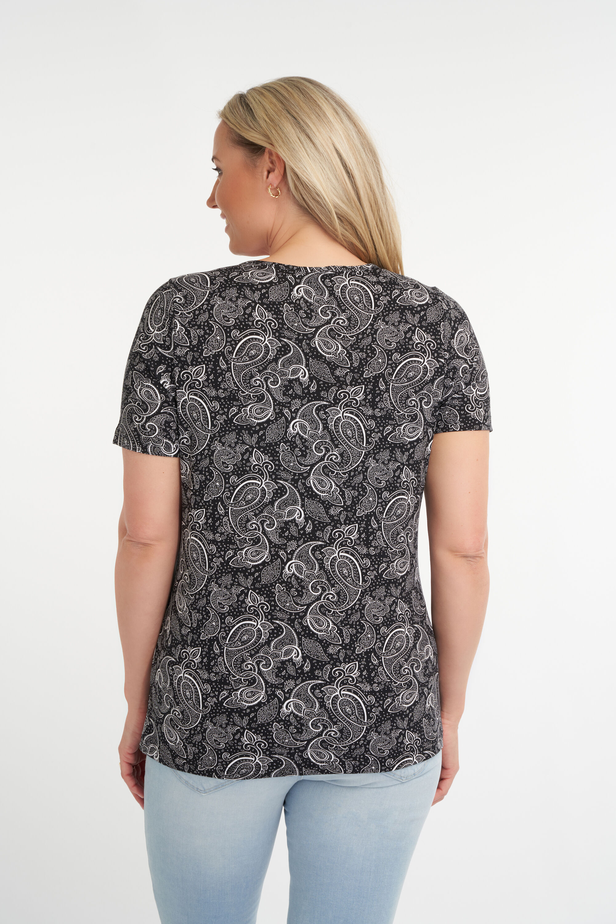 T-shirt met V-hals image number 3