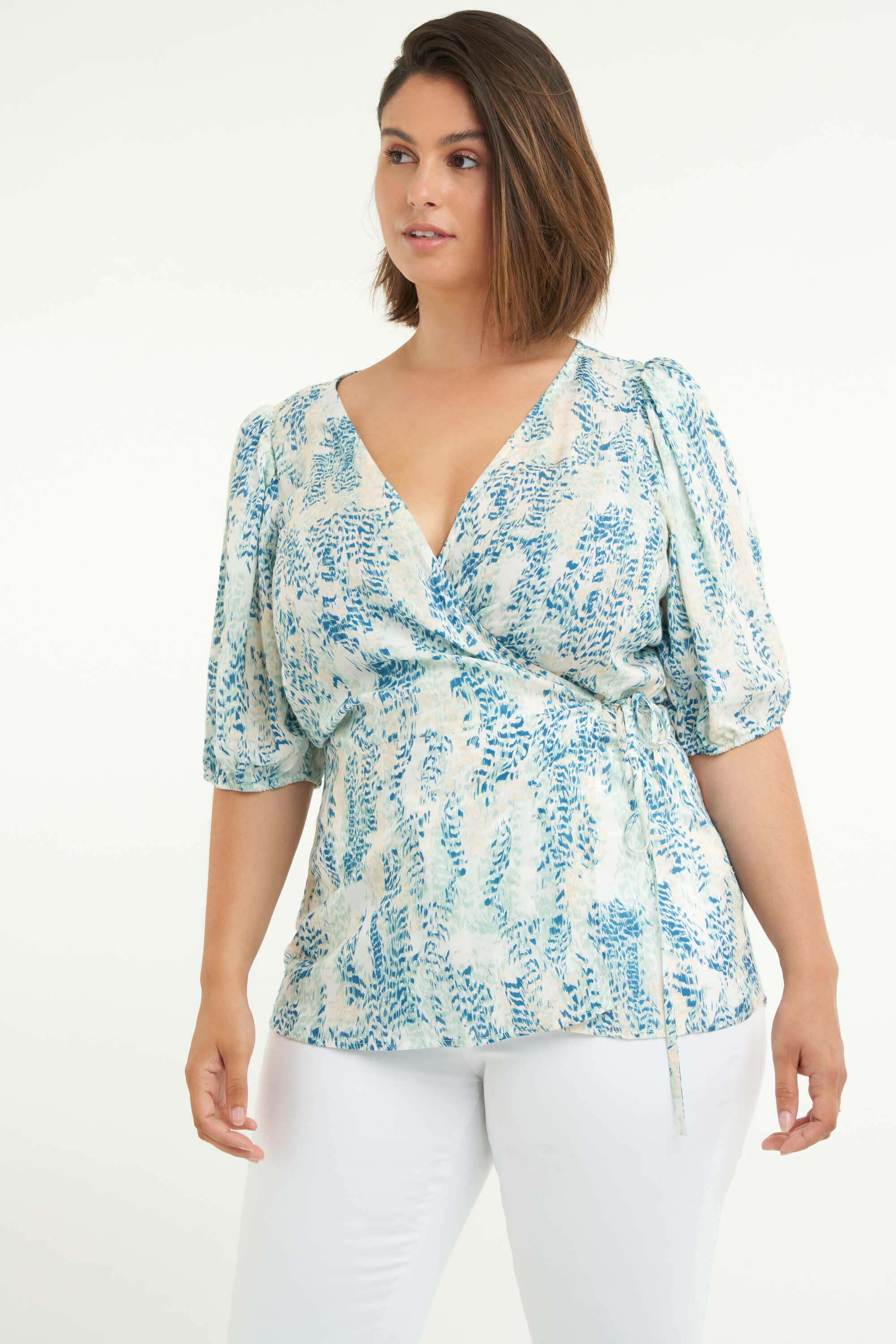 Wikkelblouse met print image number 4