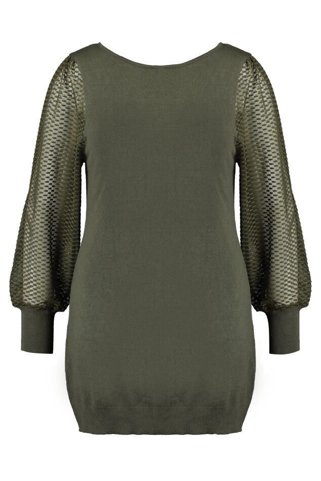 Lange trui met chiffon mouwen image number 1