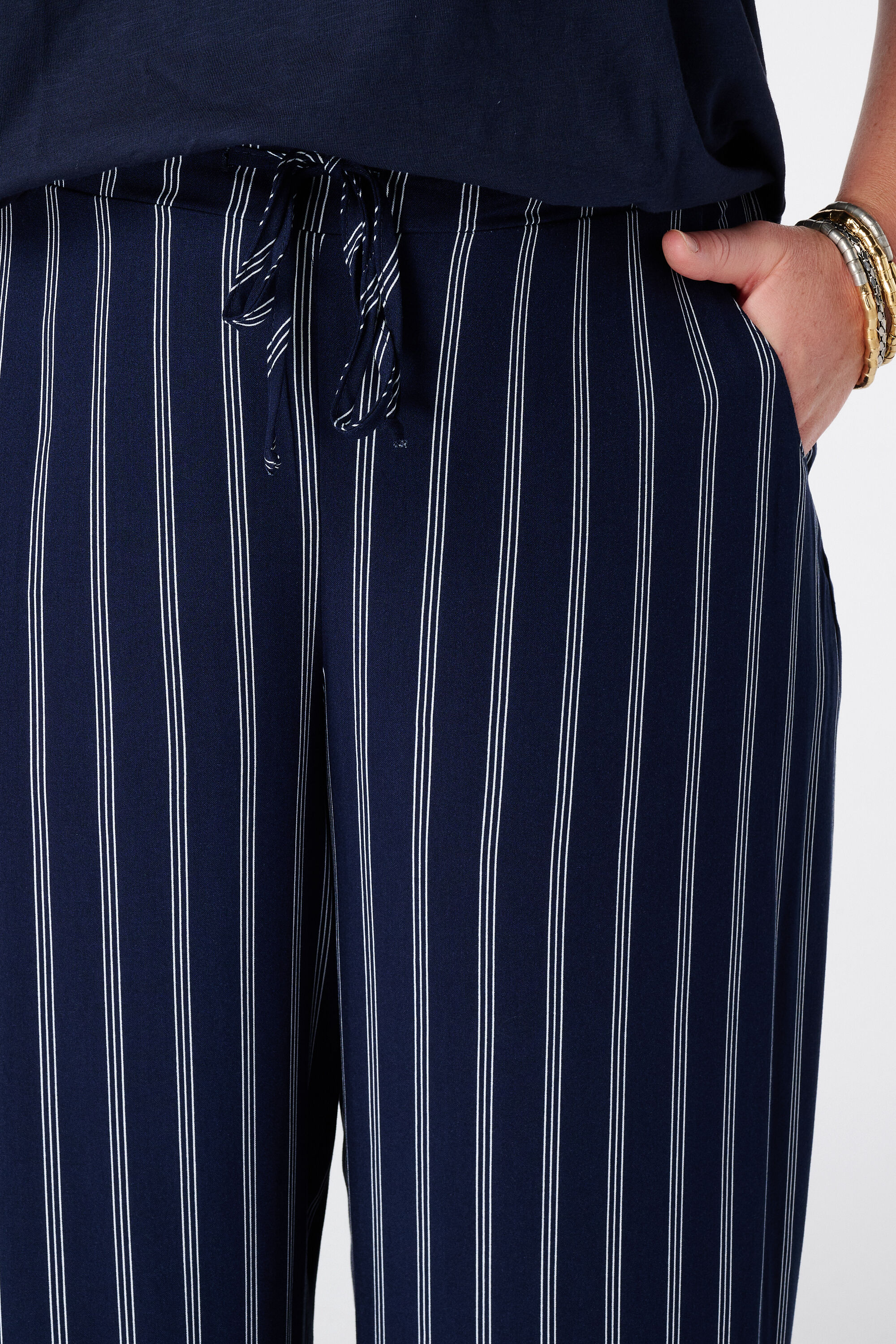 Wide leg broek met print image number 4