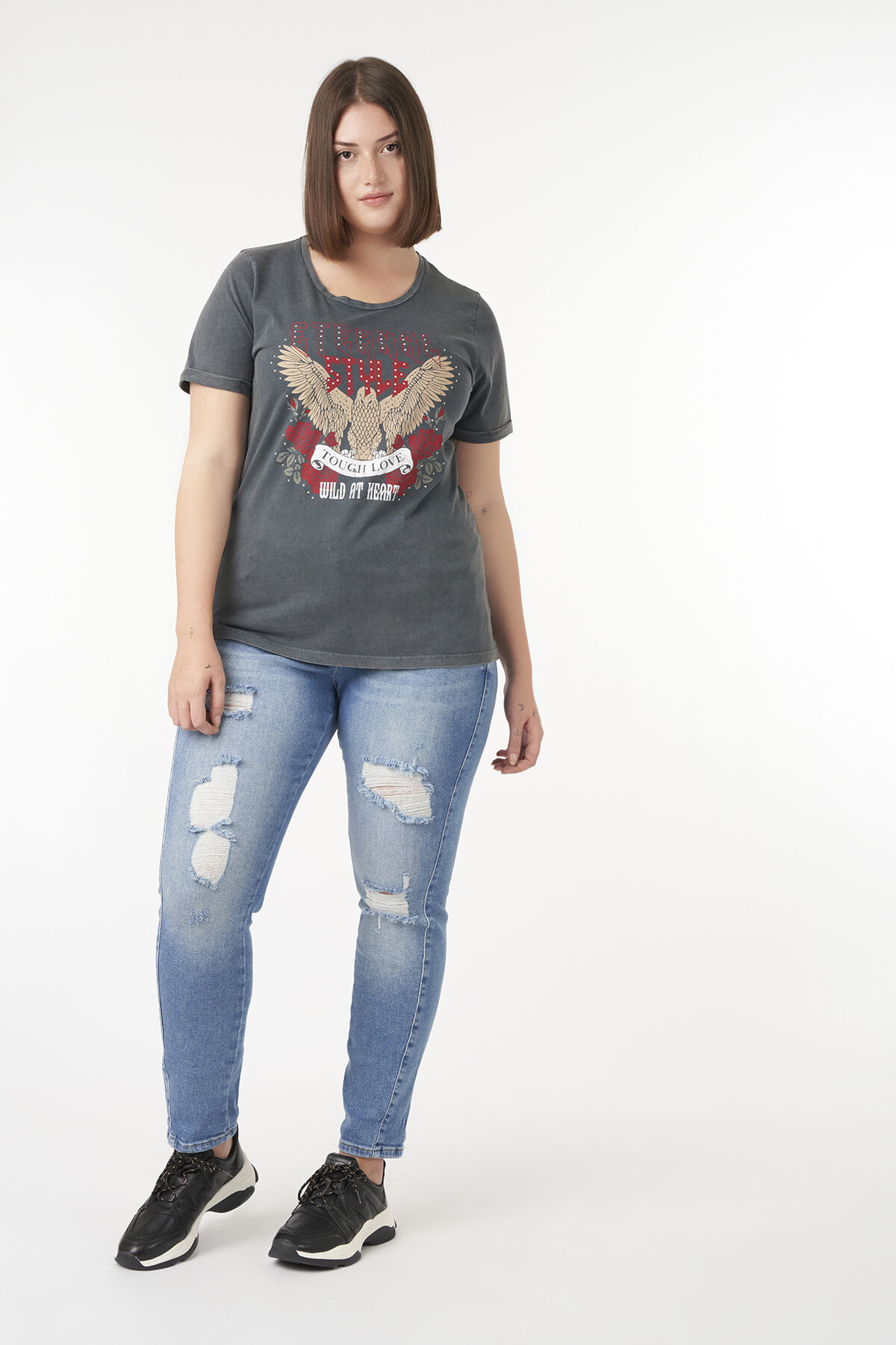 T-shirt met trendy print image number 5