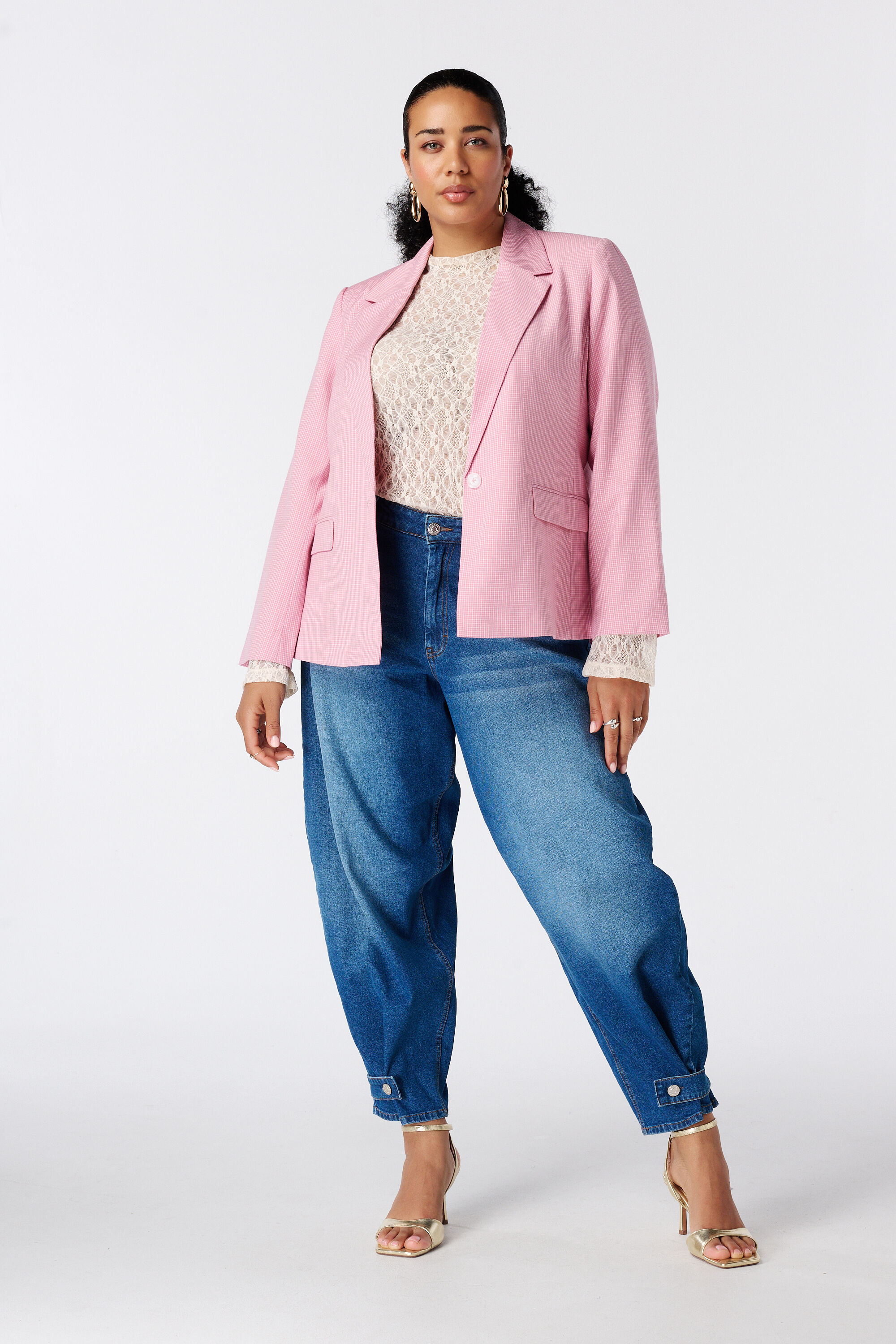 Geruite single breasted blazer image number 5