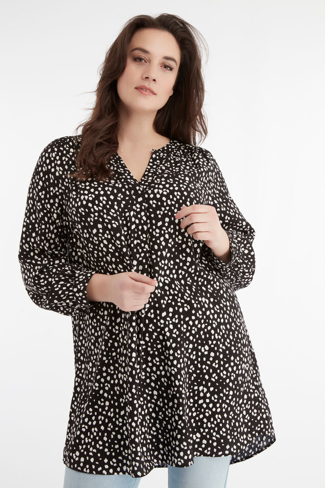 Tuniekblouse met stippenprint image number 0