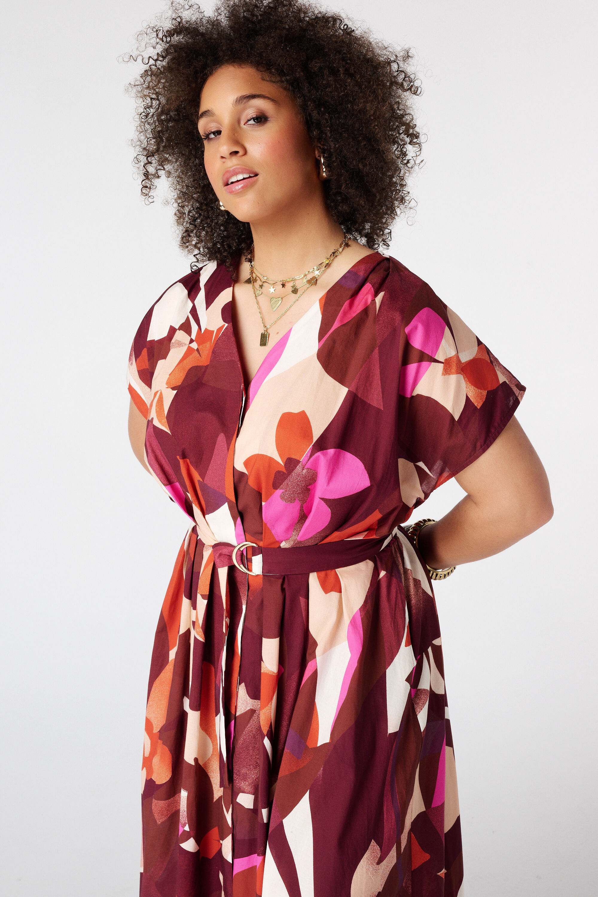 Maxi jurk met ceintuur image number 4
