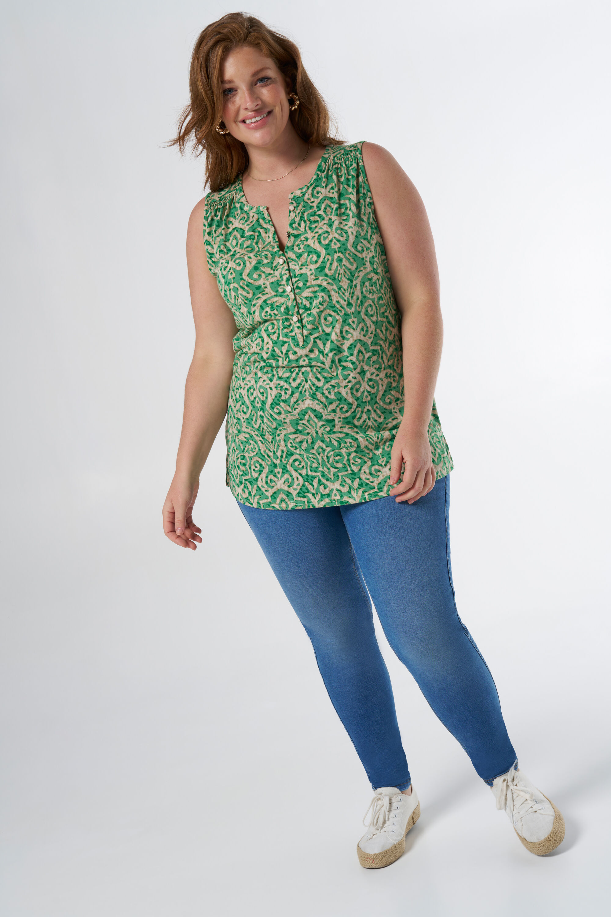 Mouwloze top met stretch image number 5