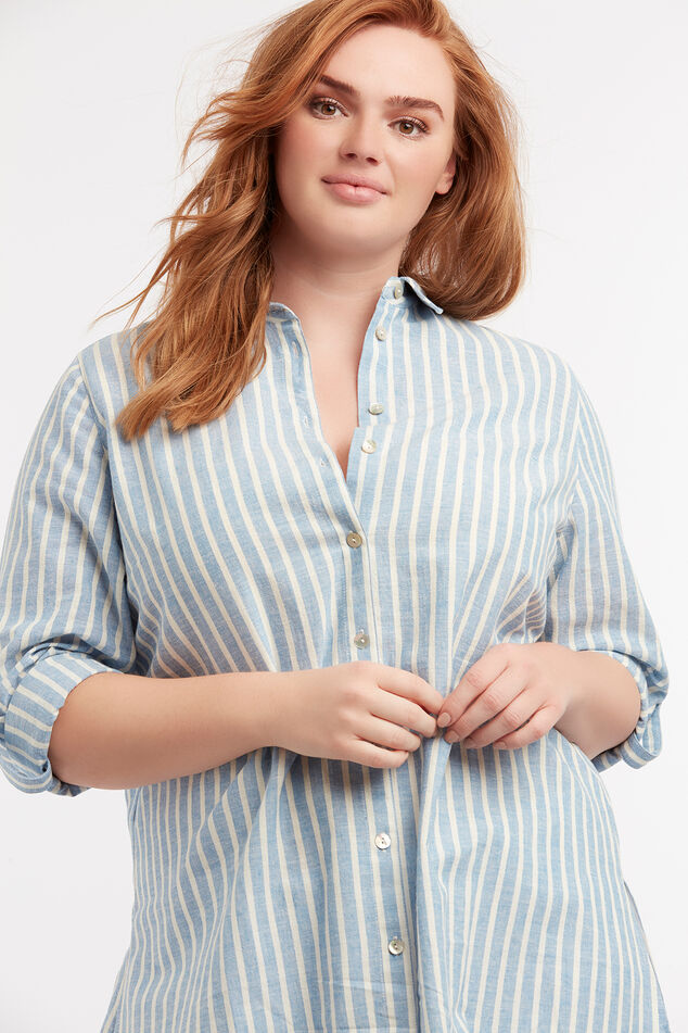Gestreepte overhemdblouse image number 0