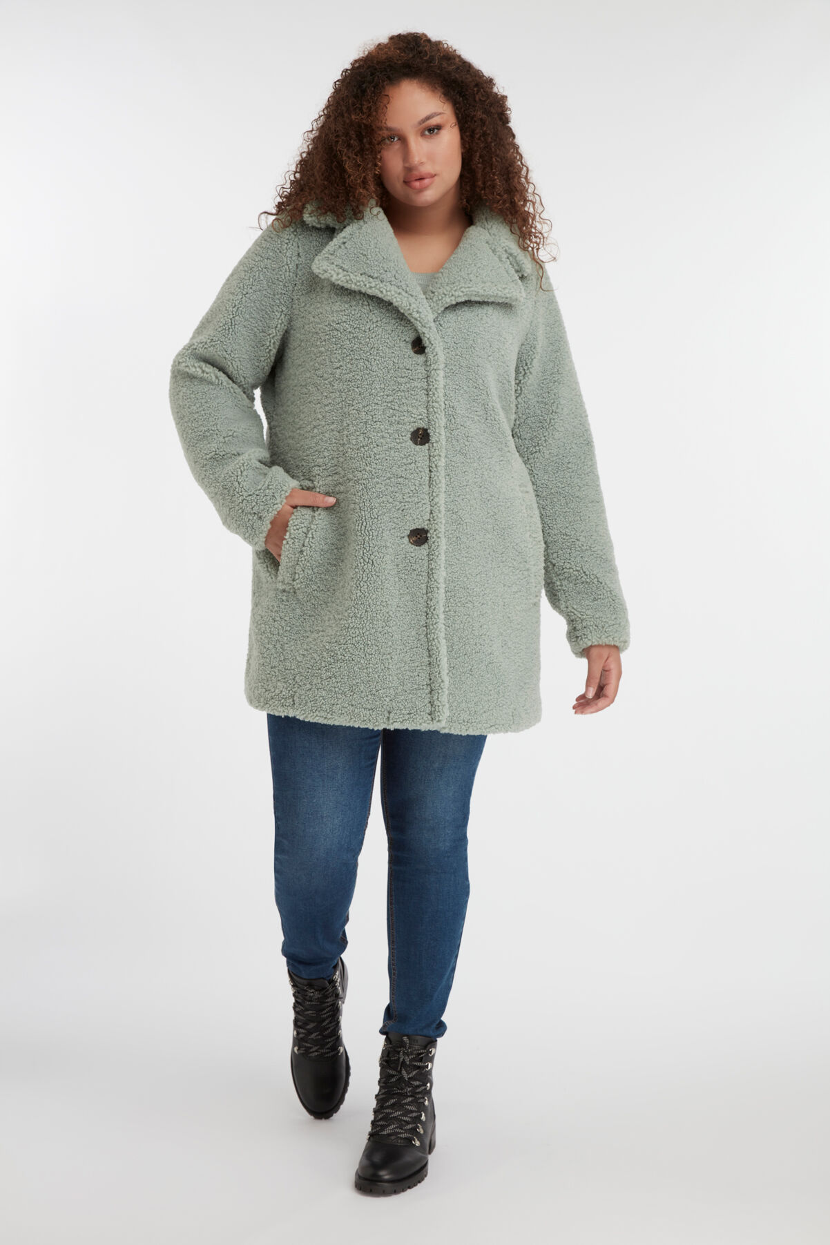 Zachte teddy jas image number 6