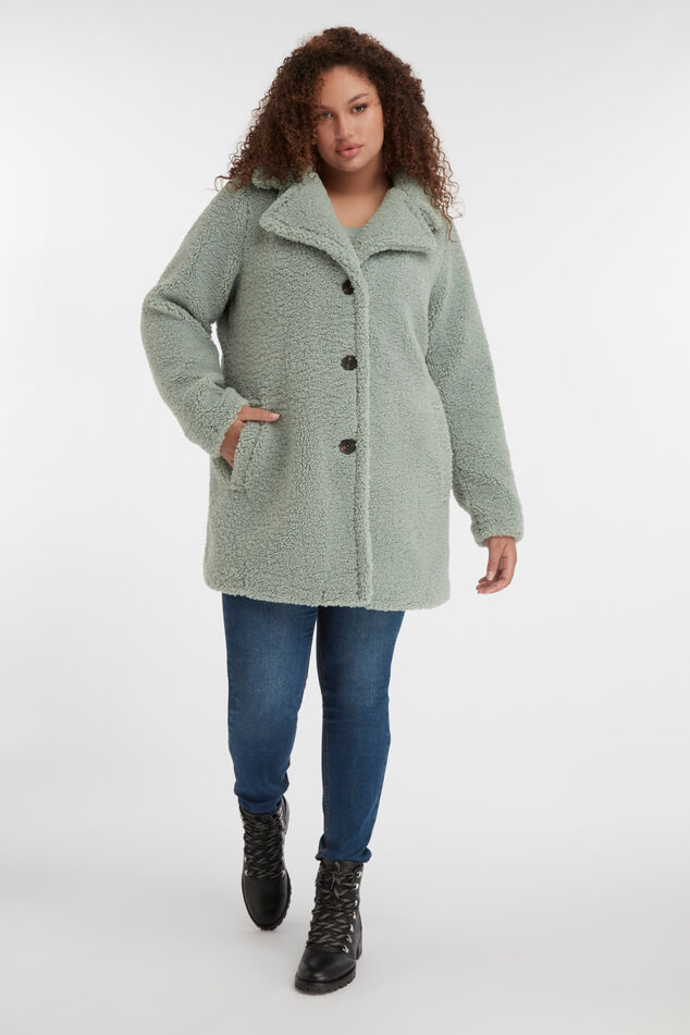 Zachte teddy jas image number 6