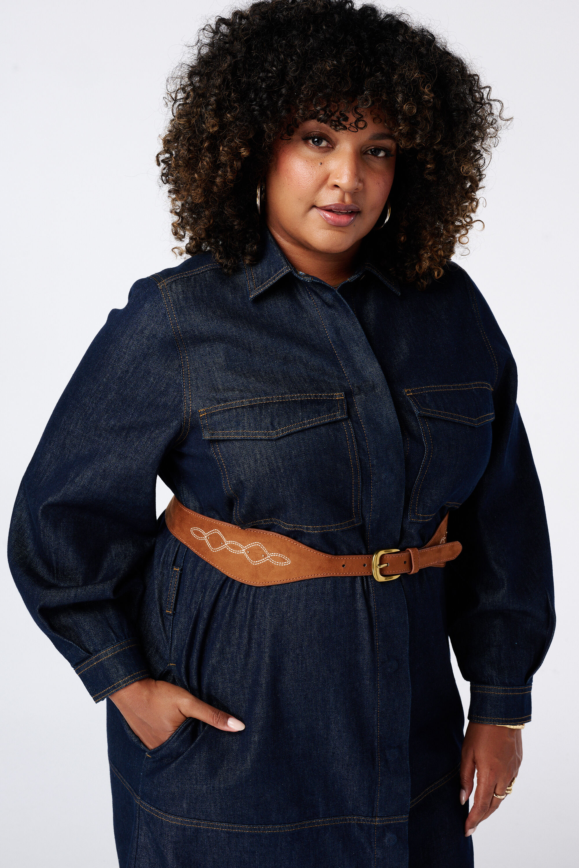 Western riem met gouden gesp