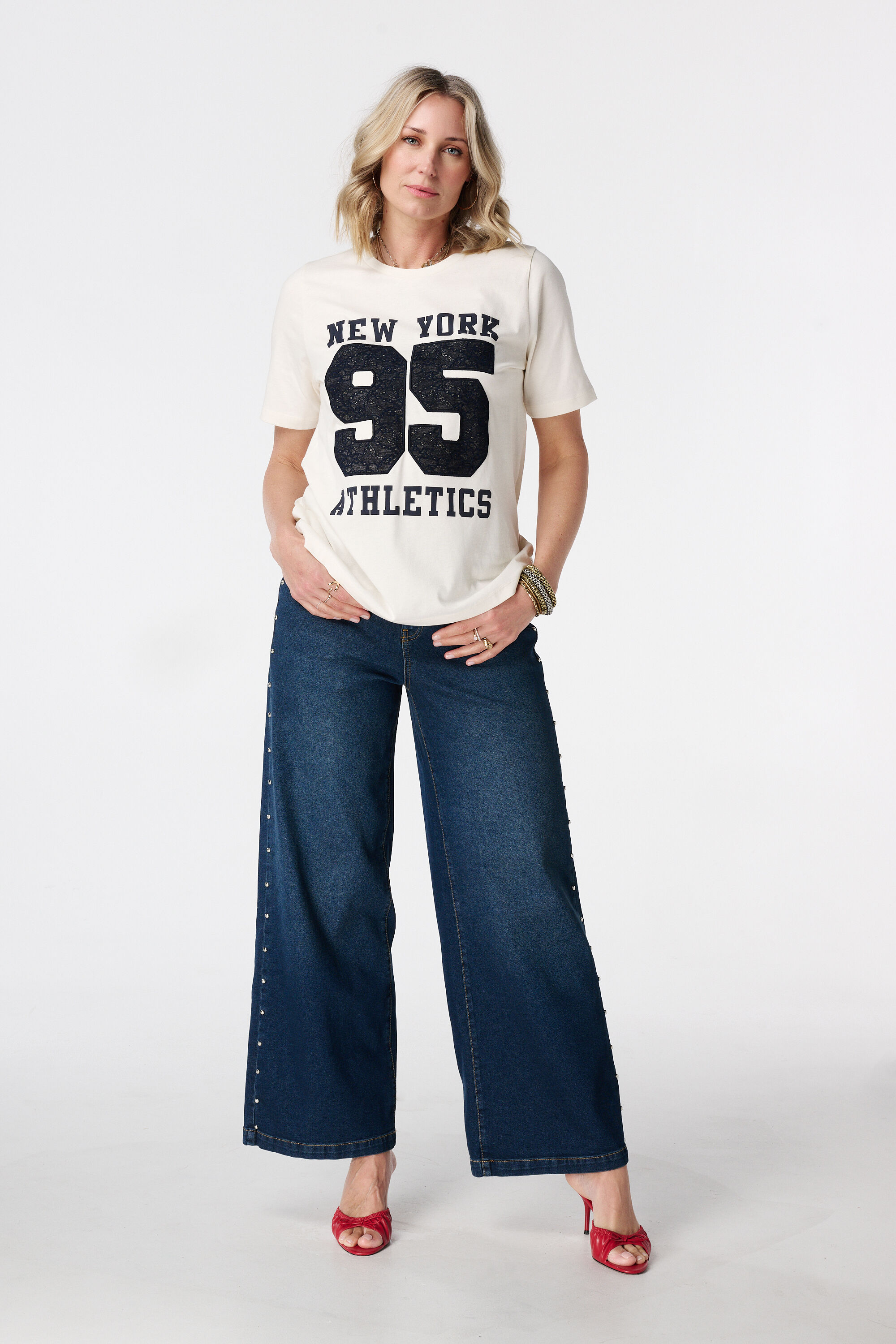 T-shirt met kanten print image number 5