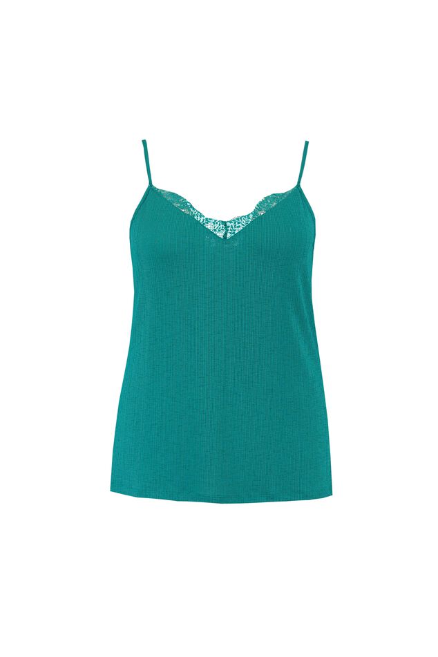 Mouwloze top met kant image number 1