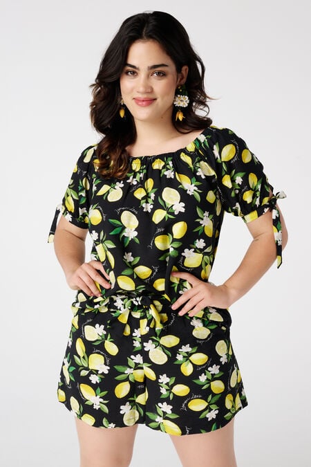 Off-shoulder blouse met print Off-shoulder blouse met print