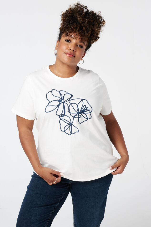 T-shirt met borduursel image number 0