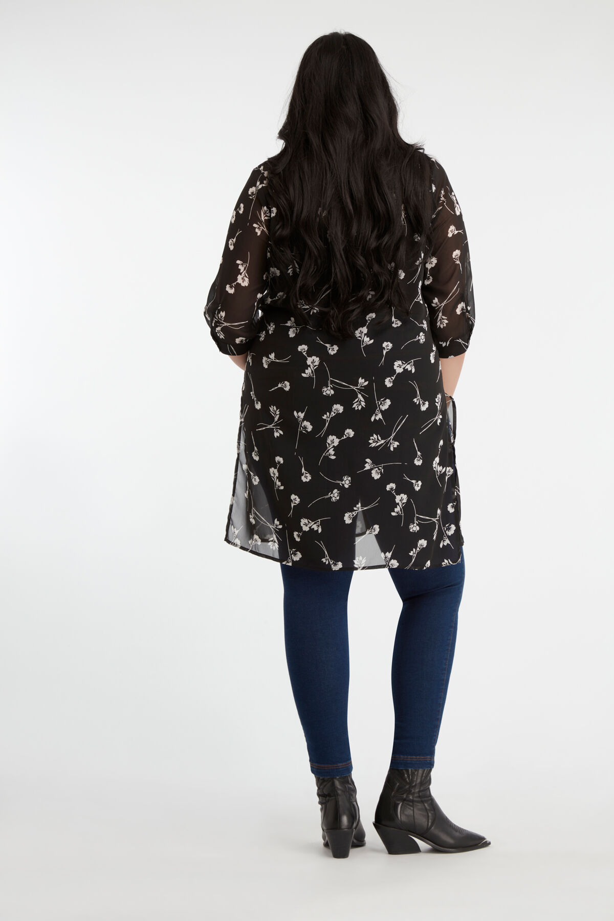Transparante blouse met print image number 4