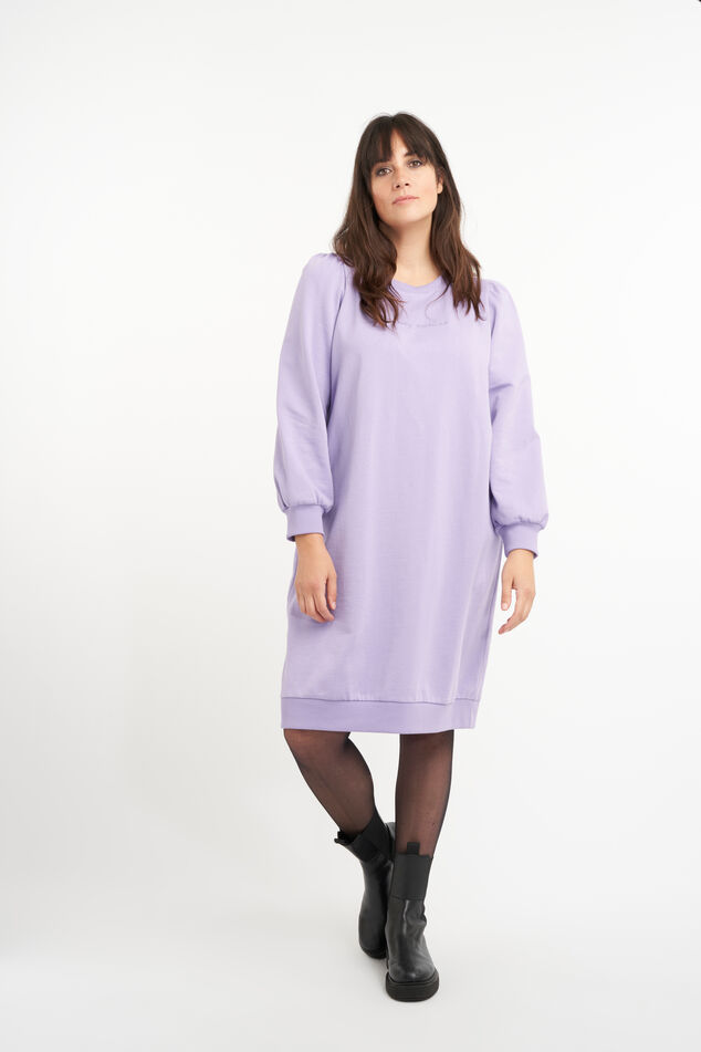 Sweater jurk met pofmouwen image number 5