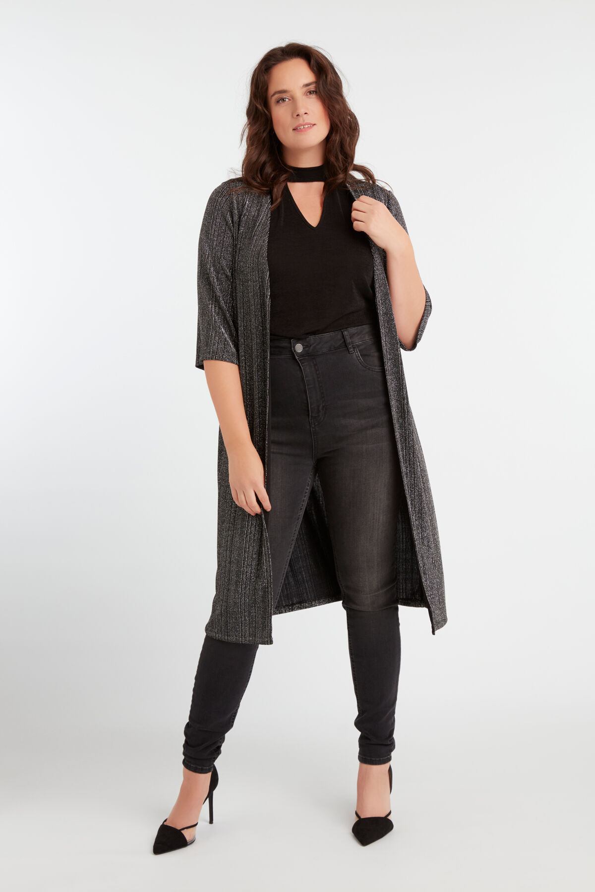 Lang vest met Lurex image number 6