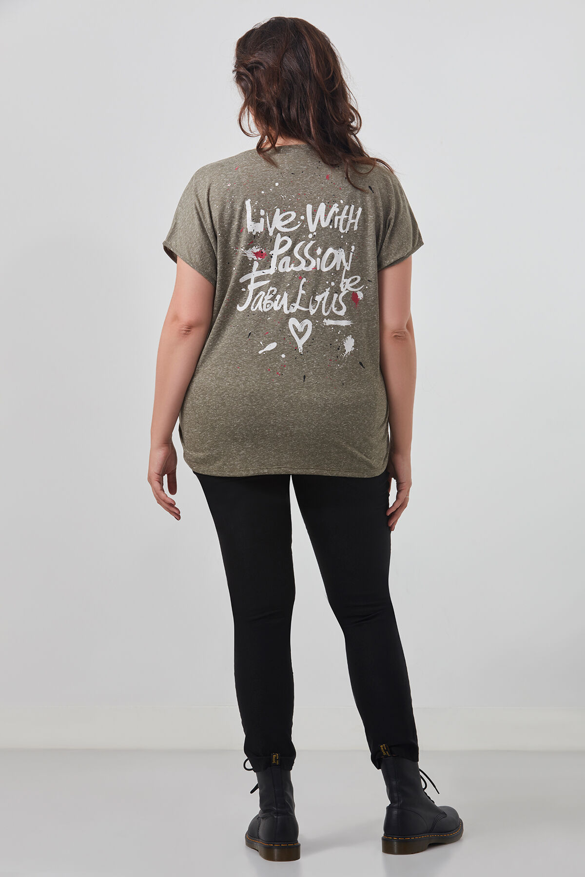T shirt met print op de rug