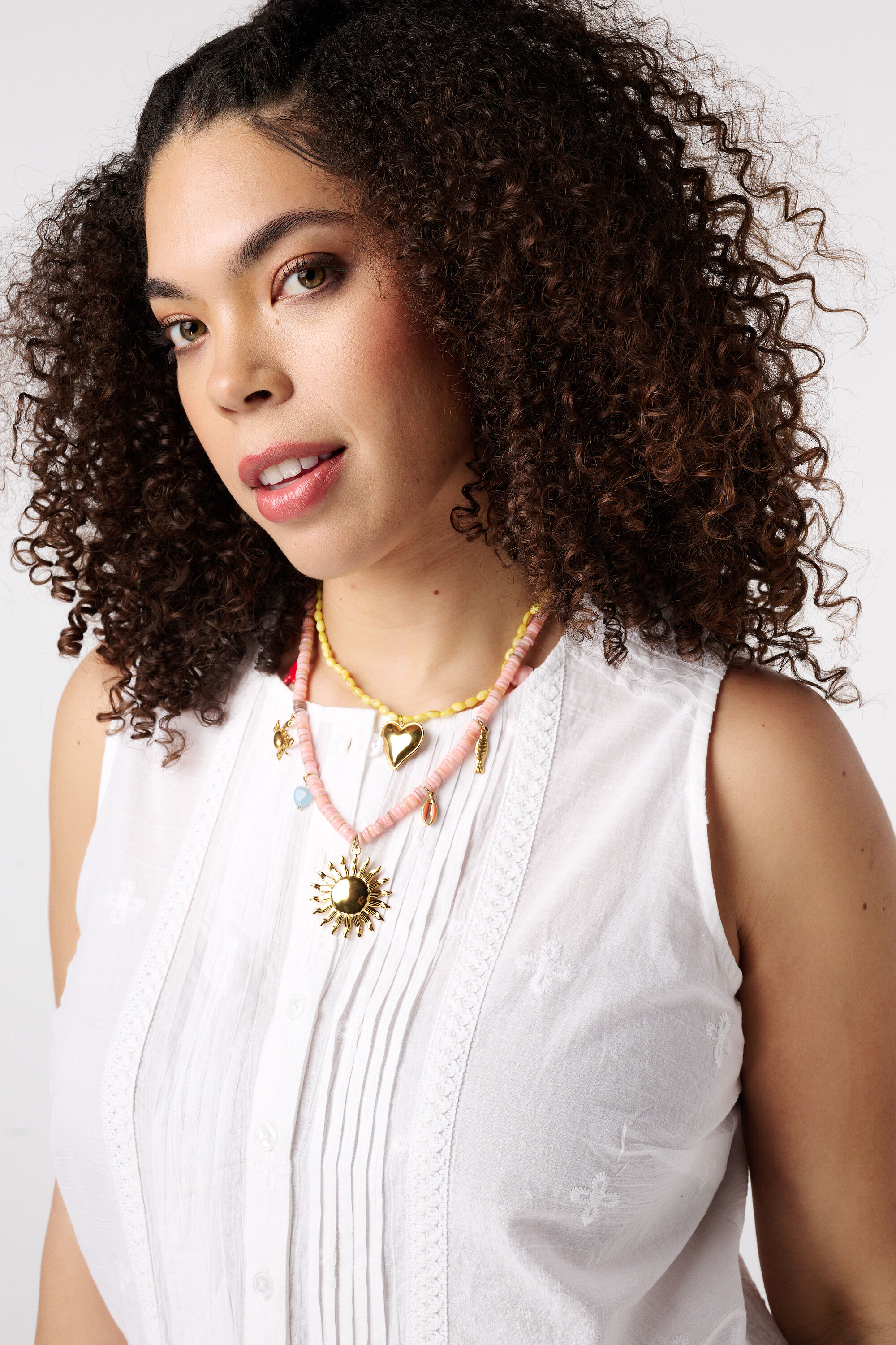 Mouwloze blouse met borduursel image number 4