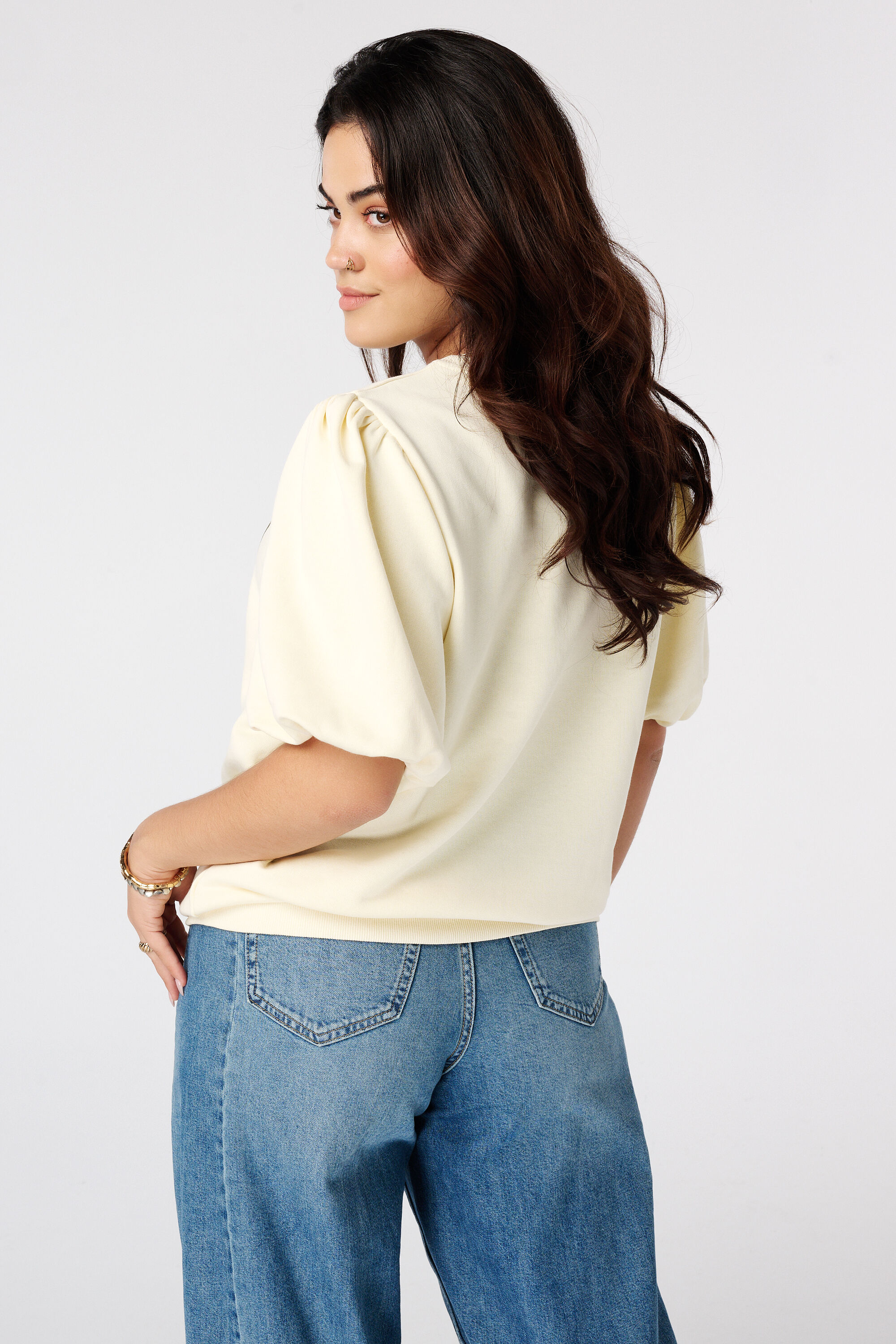 Sweater met korte pofmouwen image number 1