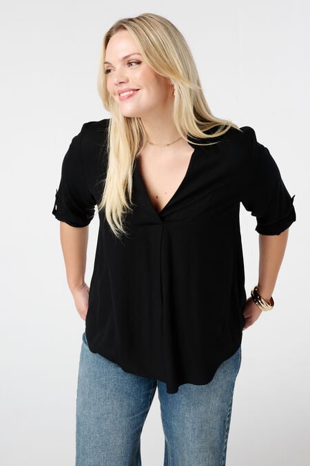 Blouse met opgerolde mouwen Blouse met opgerolde mouwen