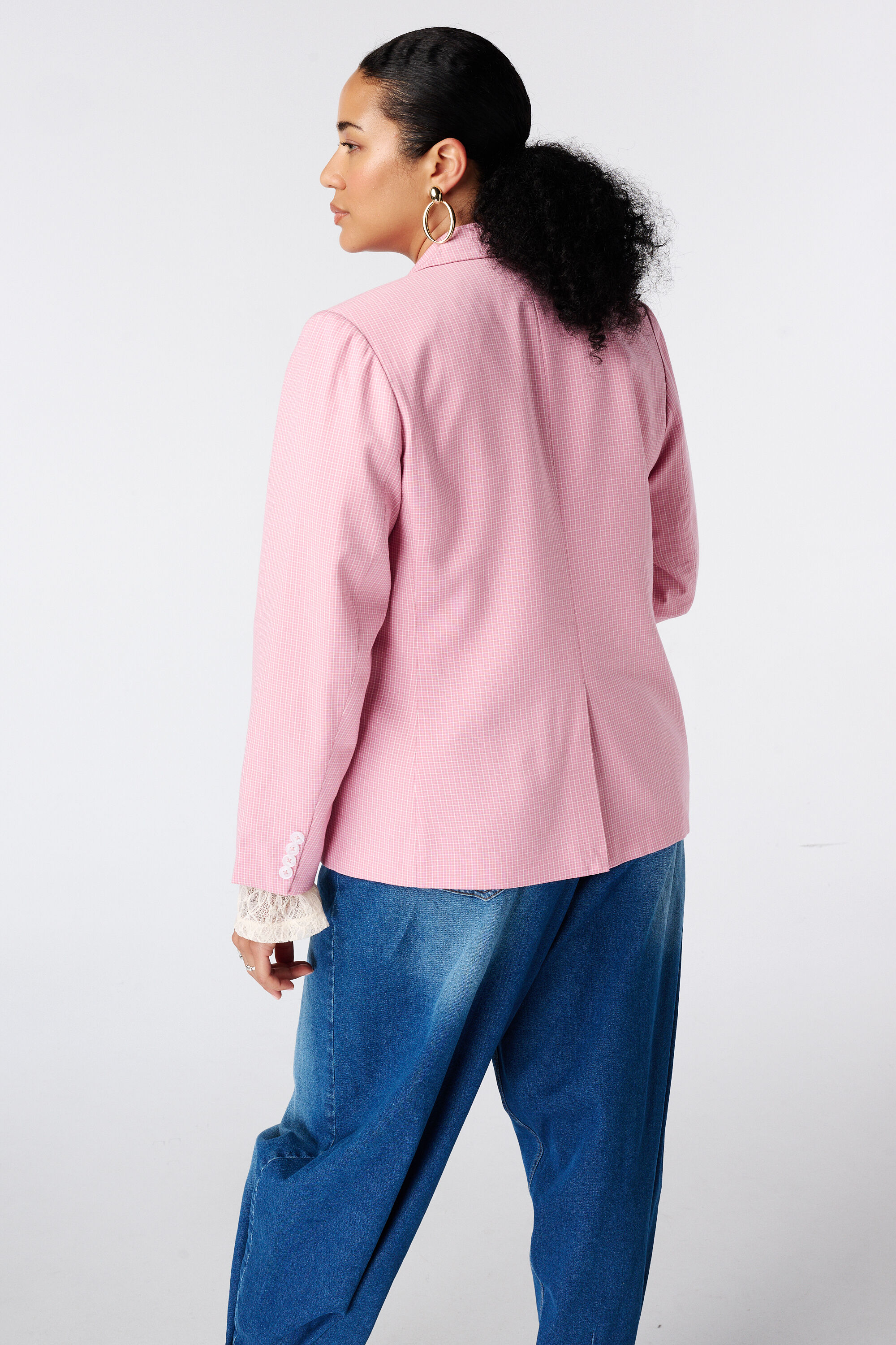 Geruite single breasted blazer image number 3